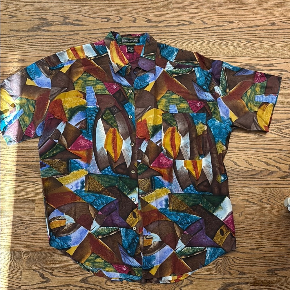 Structure Colorful Geometric Men's Shirt